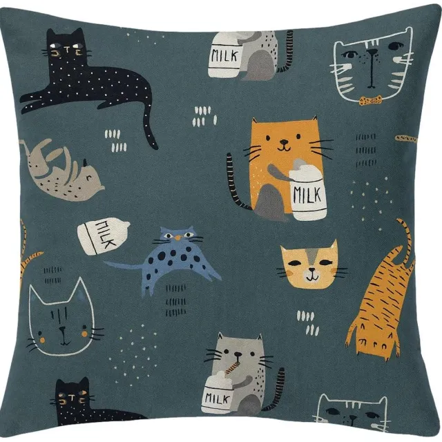 Sleepon_pl Katoenen Kussensloop 40x40 cm - Schattige Kattenprint voor Kinderkamer Multicolor