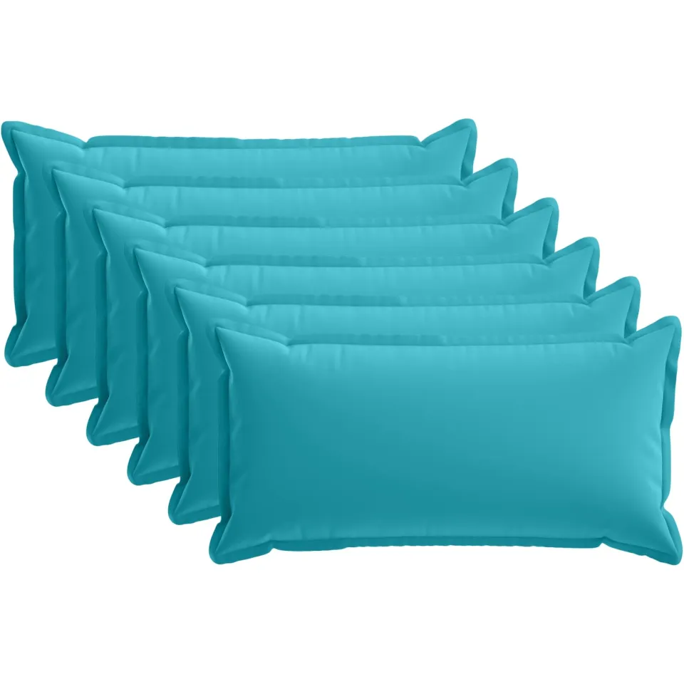 vidaXL Kussensloop 6 st HOUTEN Turquoise 40 x 70 cm Polyester
