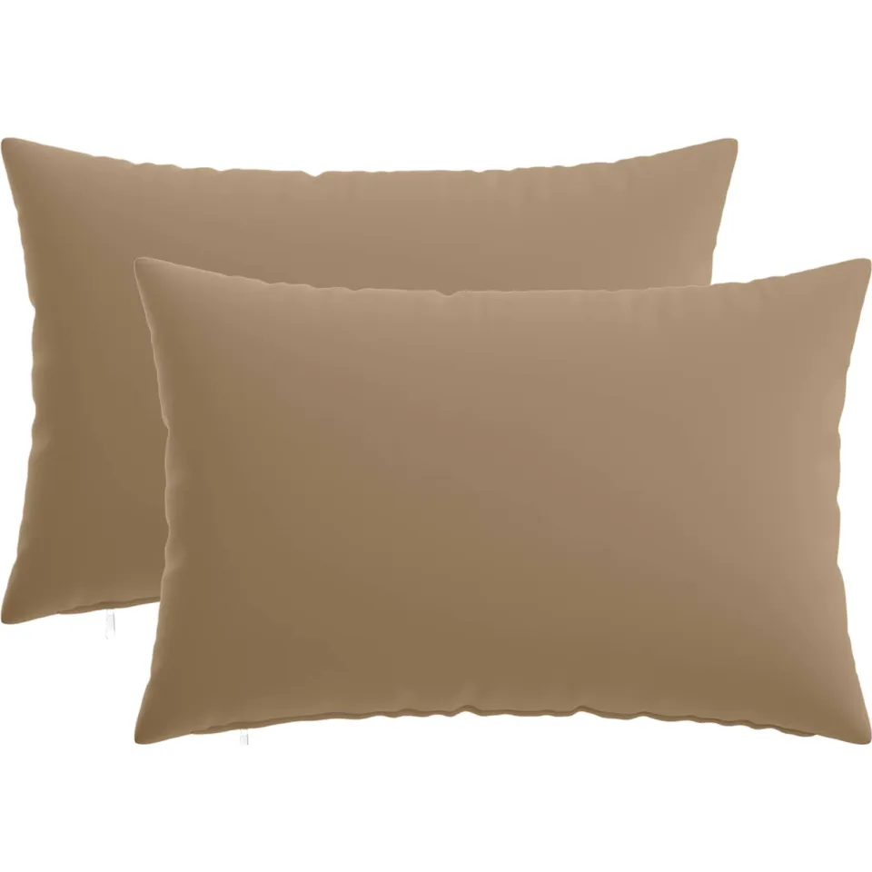 vidaXL Kussensloop 2 st HEERLEN Taupe 30 x 50 cm Polyester
