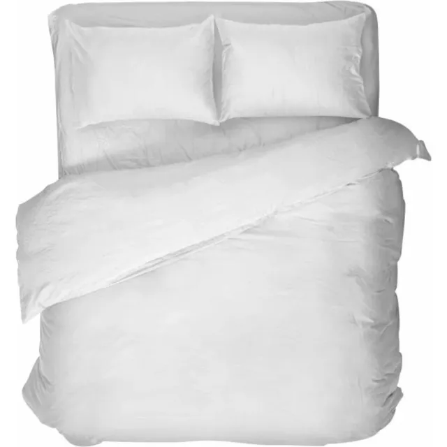 Droomtextiel Luxe Egyptische Katoenen Dekbedovertrek Wit Lits-Jumeaux 240x200/220 cm - Zeer Hoogwaardige Kwaliteit - Super Zacht