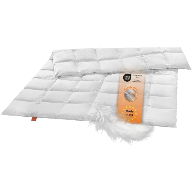 Sleepling donzen dekbed - all year dekbed 135x200 cm - medium dekbed met 90% dons / 10% veren - als medium warm donsdekbed, verendekbed of all-season deken met dons - Downpass gecertificeerd - Made in EU - 135 x 200 cm - wit