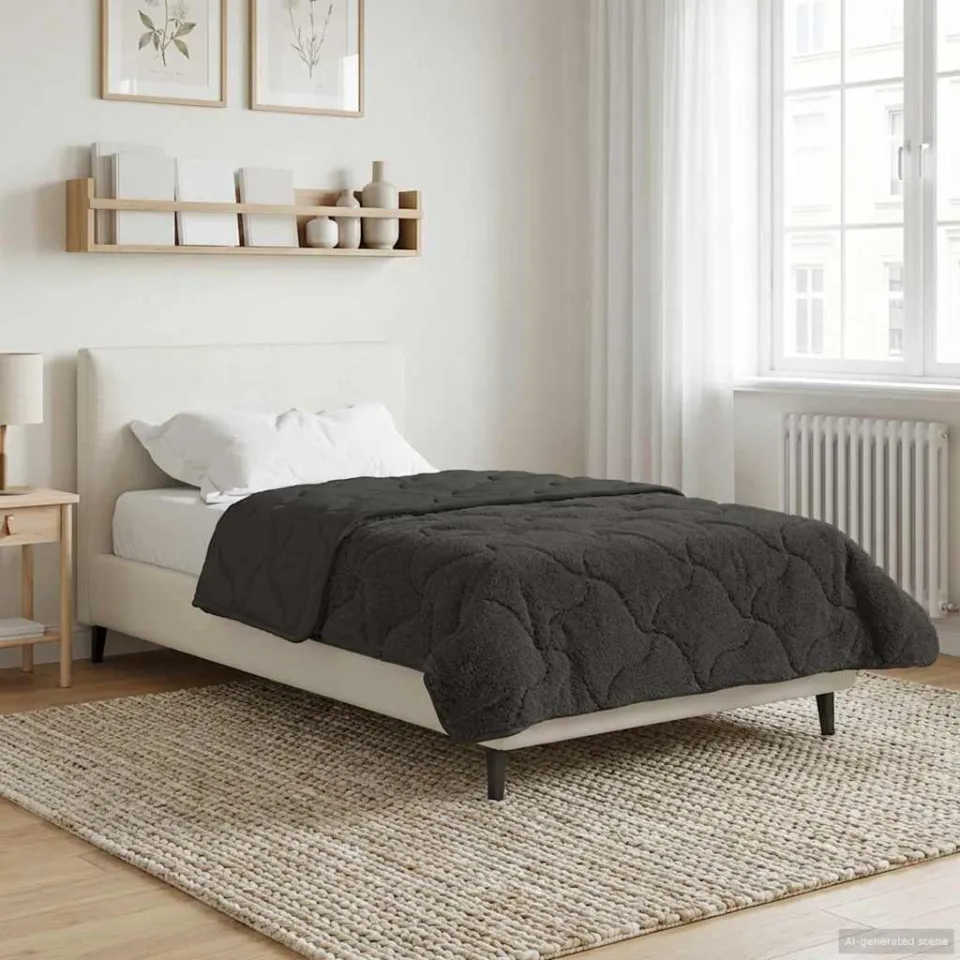 vidaXL Zomer Dekbed 140 x 220 cm Zomer Antraciet Ademend, foto 4