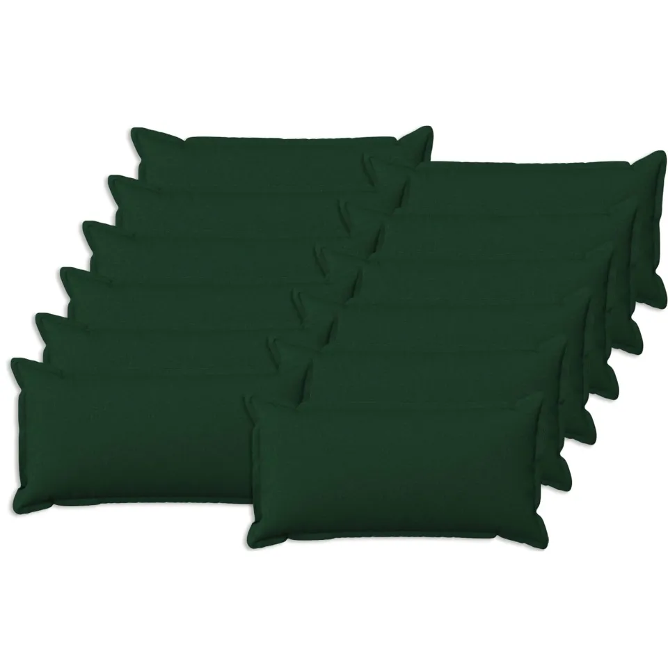 vidaXL Kussensloop 12 st HOUTEN Donkergroen 40 x 80 cm Faux Linnen groen, foto 3