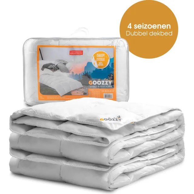 Goozzy dons dekbed - 100% donzen dekbed - 4-seizoenen - premium - 240x200 cm Wit