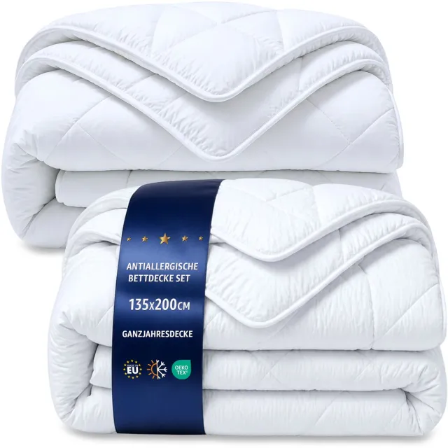Amazinggirl Dekbed zonder overtrek 135x200 cm – all-season Gewatteerd dekbedden naar bed wit warm licht Set: 2 X dekbed 135 x 200 cm Tweede keuze Oeko-Tex Set: 2 x all-season dekbed