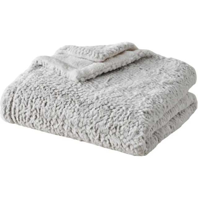 Plaids Cocooning fleece deken - plaid - Snake Taupe - Wit Beige - Superzachte fleece - 200 cm x 150 cm