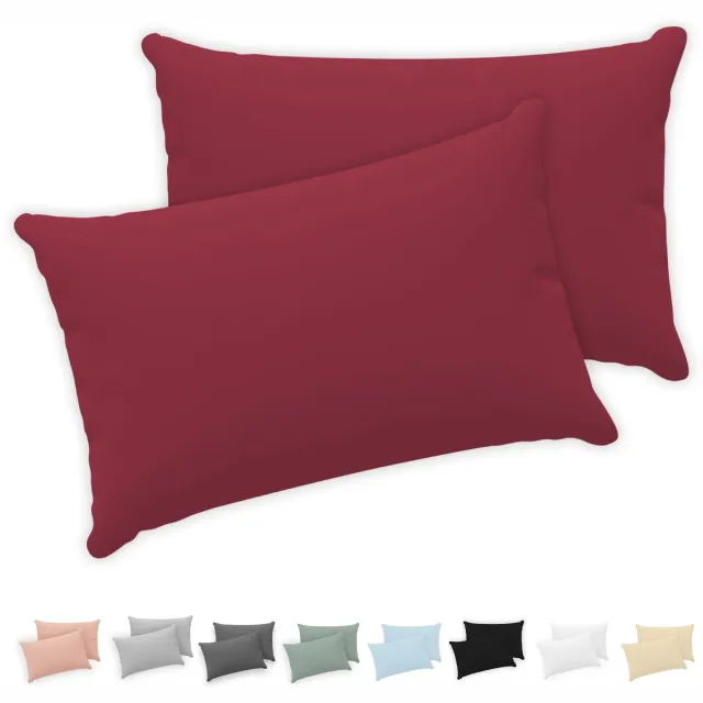 Famanu Kussensloop 40x60 cm, set van 2, 100% katoen jersey 150, kleur bordeaux, met ritssluiting. Een veelzijdige en handige keuze voor dagelijks gebruik in en om het huis. Zwart