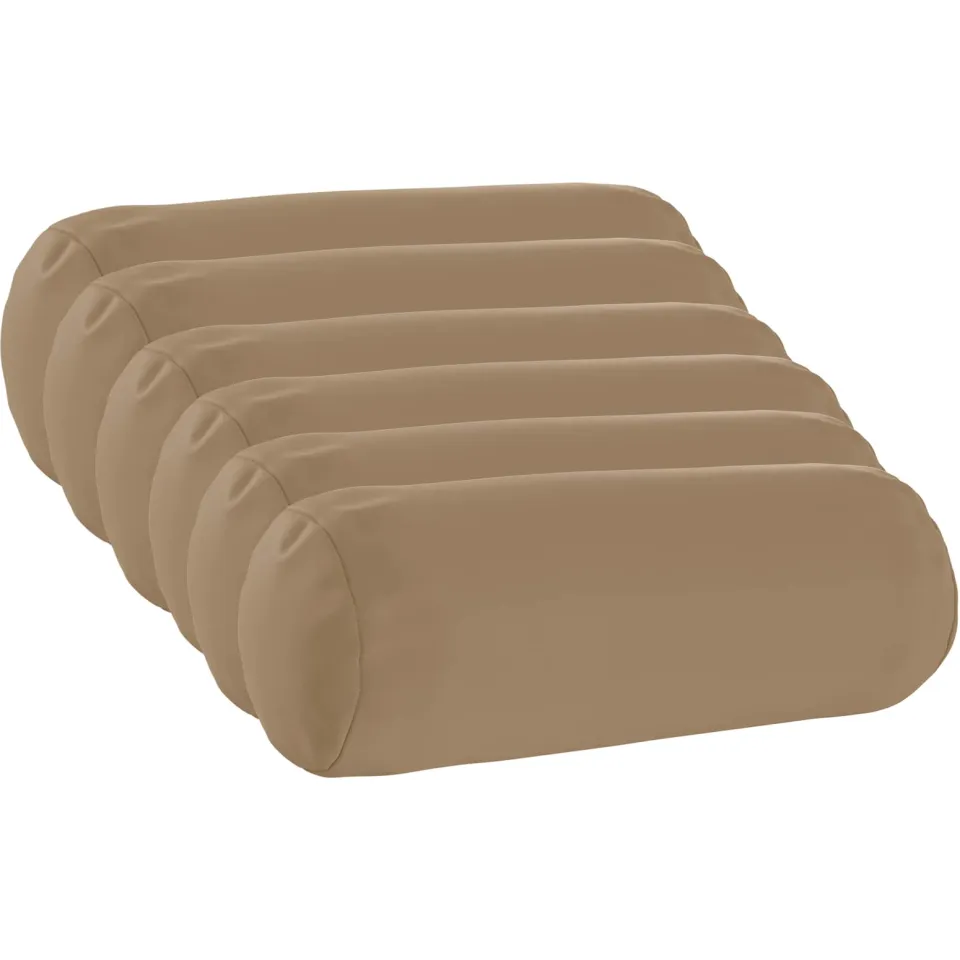 vidaXL Kussensloop 6 st HEERLEN Taupe Dia. 15 x 40 cm Polyester