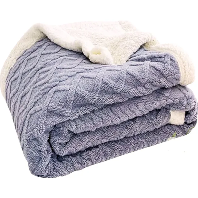Livano Dekentje - Deken - Pluche - Wollen - Fleece - Plaid - Knuffeldeken - Bank Deken - Licht Grijs - 150x200cm