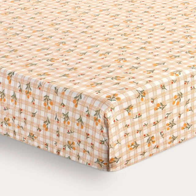 NOUS Kids katoenen baby hoeslaken ledikant 120 x 60 cm - oranje