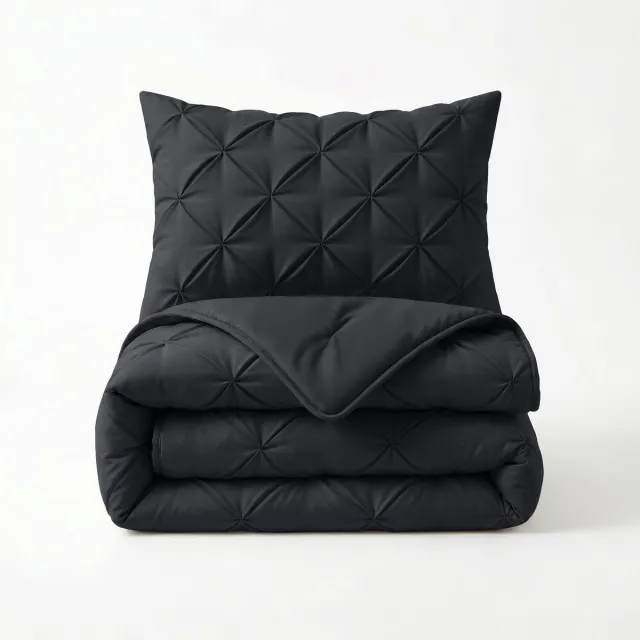 Sleeptime 2 in 1 Dekbed zonder Overtrek Pintuck - Wasbaar Dekbed - 200x200 - Antraciet