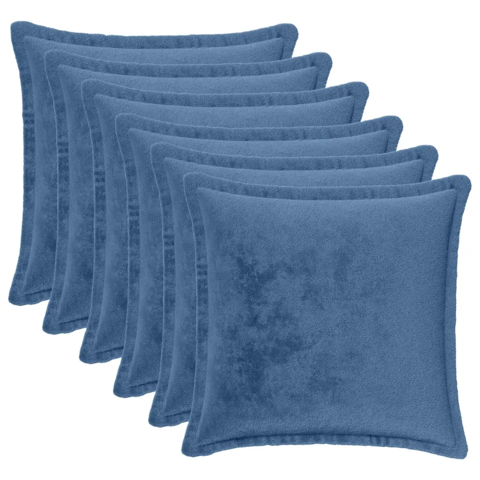 vidaXL Kussensloop 6 st HOUTEN Lichtblauw 30 x 30 cm Flanel blauw, foto 3
