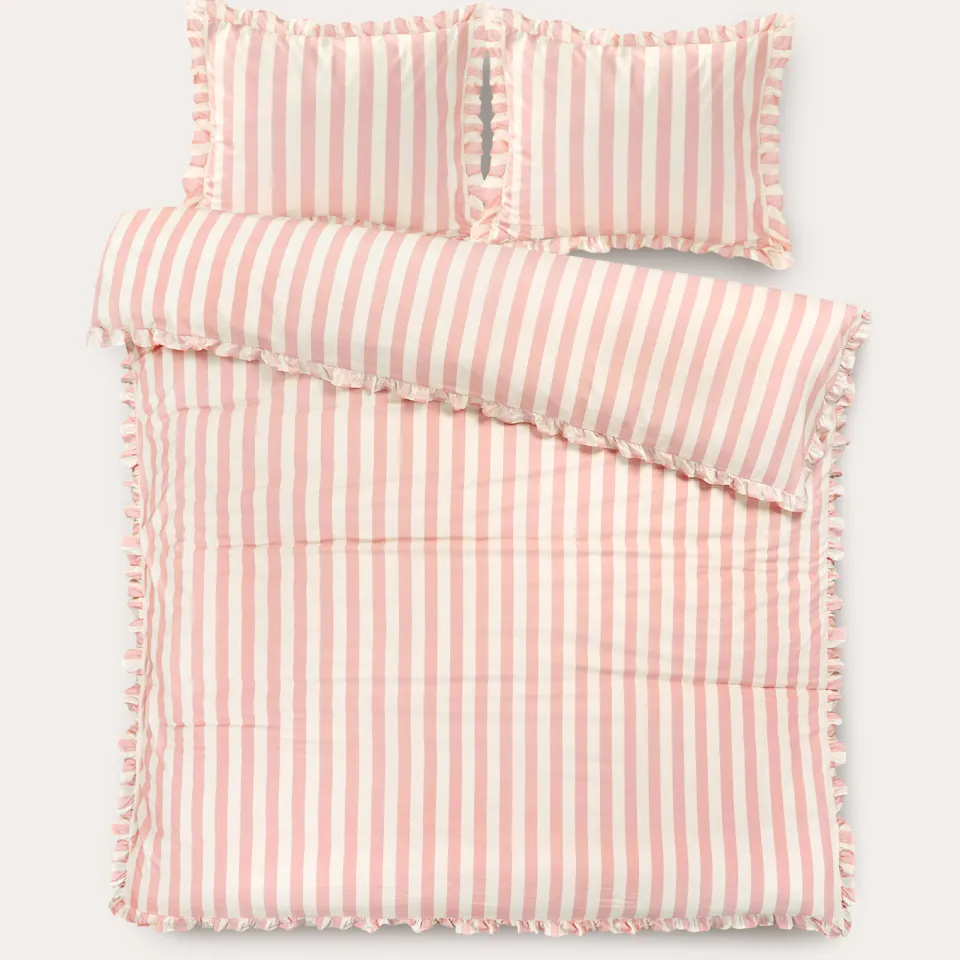 NOUS Living katoenen dekbedovertrek 2-persoons (200x220 cm) roze, foto 2