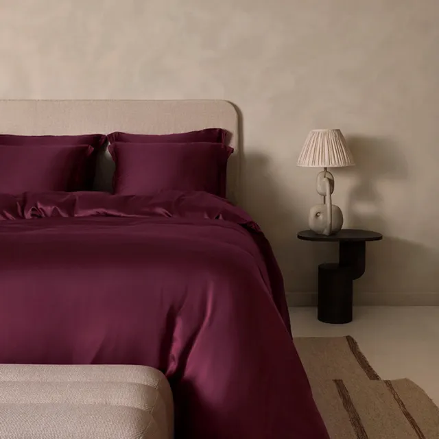 Coco & Cici Eco Bamboe Sateen Dekbedovertrek Bordeaux - 1 kussensloop