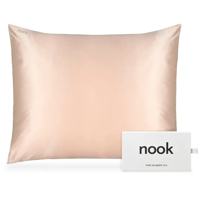 nook silk Nook Zijden Kussensloop – 100% Premium Moerbeizijde – 22 Momme – Hoogste Kwaliteit Grade 6A – Zacht voor Haar en Huid – Champagne – 60x70 cm