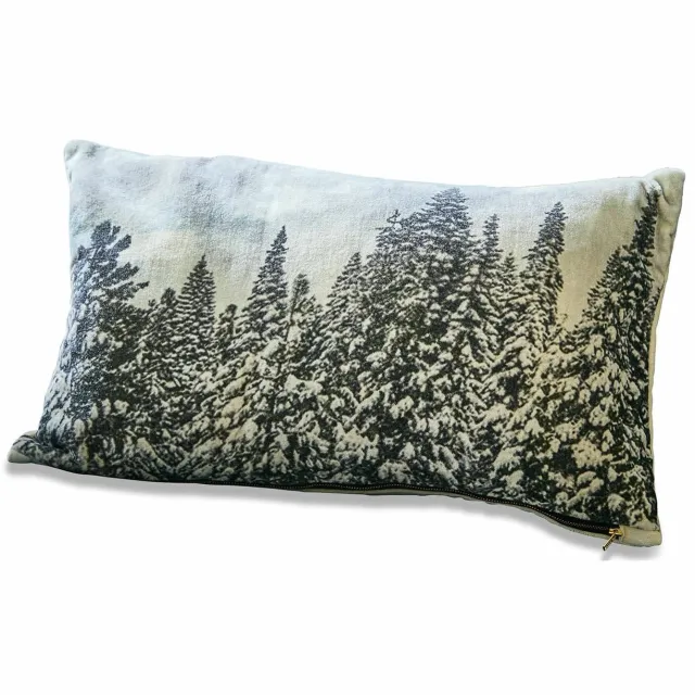 Loberon Kussenhoes Silver Creek crème/groen