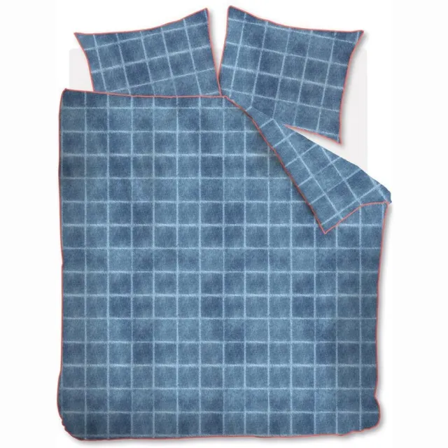 At Home by BeddingHouse Denim Dekbedovertrek - Blauw - Tweepersoons - 200 x 220 cm Blue