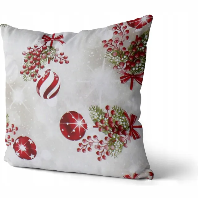 DOMAREX Kerst Kussenhoes 40x40 cm - Decoratief & Feestelijk Cadeau Red