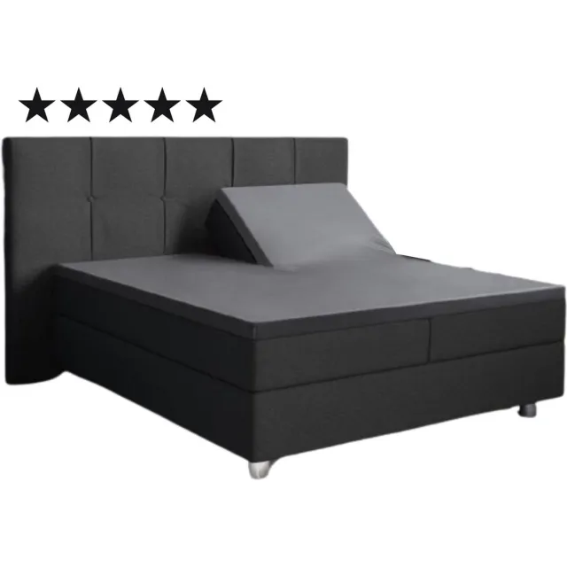 Droomtextiel Splitopper Hoeslaken Antraciet - 180x220 cm - Katoen - Single Split - Hoogwaardige Kwaliteit
