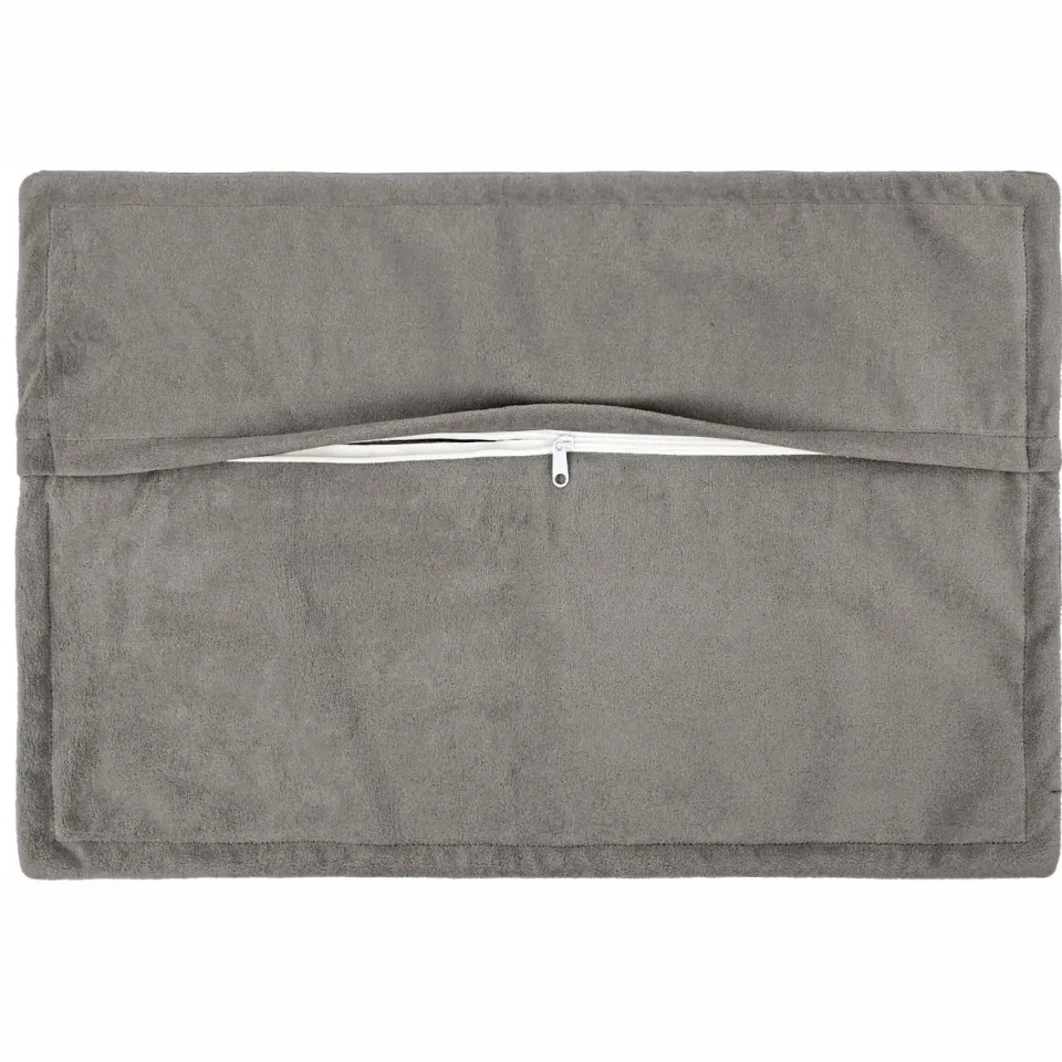 vidaXL Kussensloop 2 st HOUTEN Lichtgrijs 50 x 80 cm Microfiber Fleece, foto 3