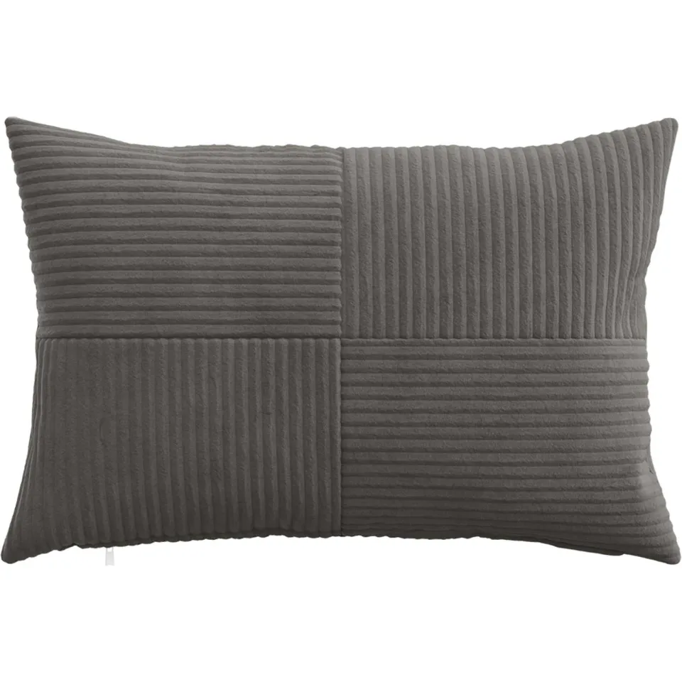 vidaXL Kussensloop 2 st ALMELO Donkergrijs 30 x 50 cm corduroy, foto 3