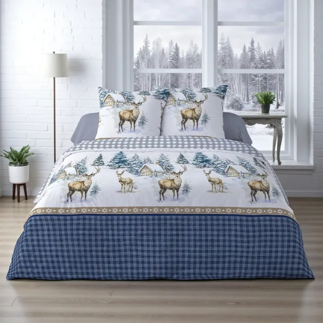 bedlin Dekbedovertrek Flanel - Winter - 240 x 220 cm - Nepsa Blue Multicolor
