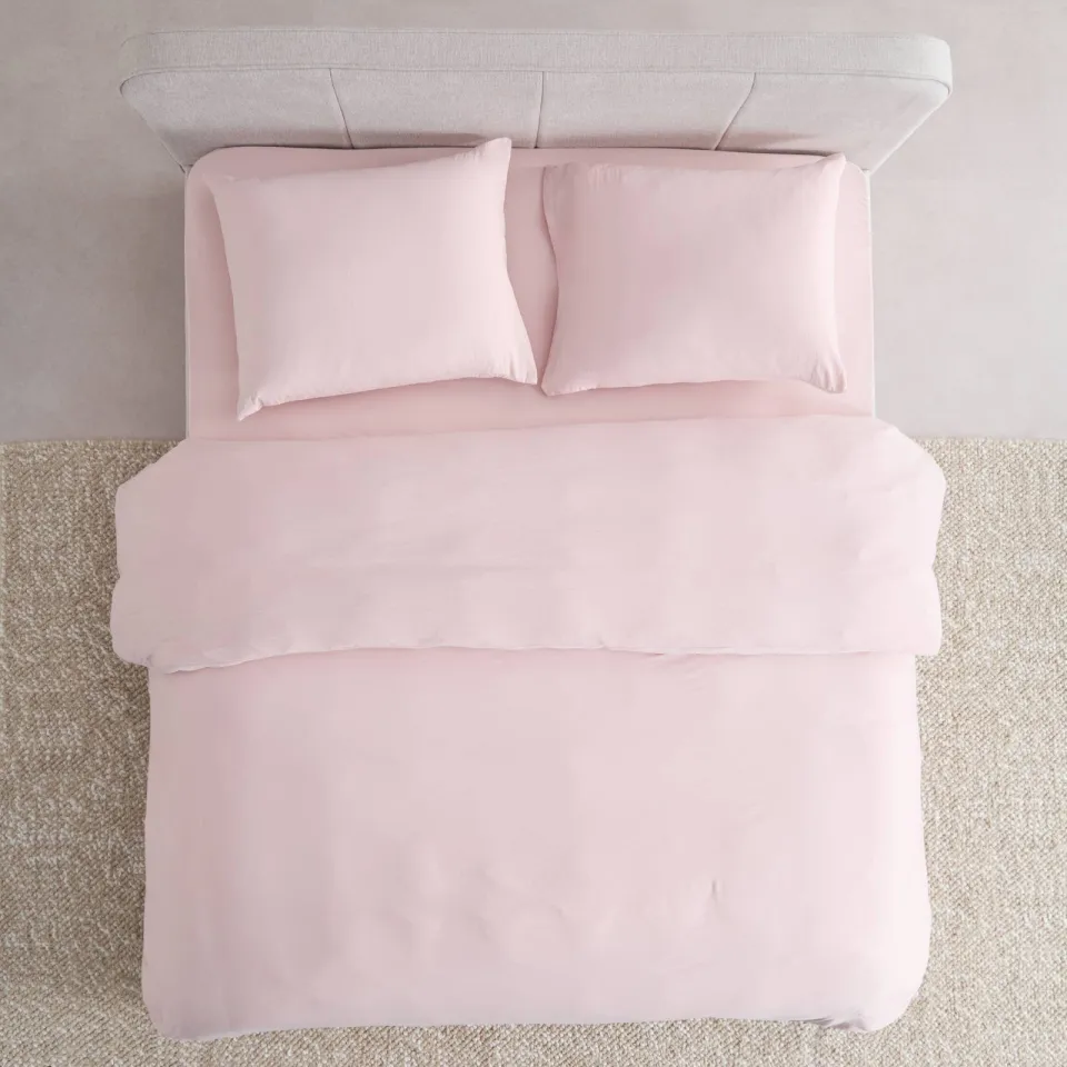 NOUS Living super soft 2-persoons dekbedovertrek 200x220 cm - roze