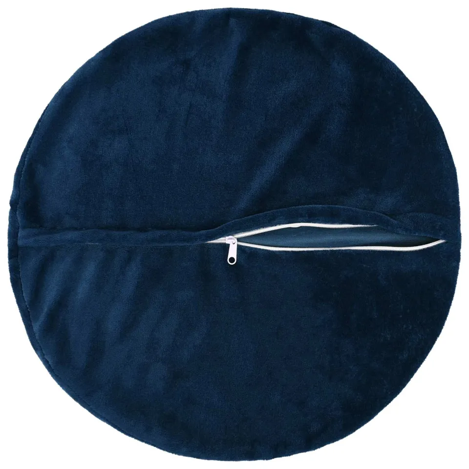 vidaXL Kussensloop 6 st HEERLEN Marineblauw Dia. 60 cm Flanel, foto 4