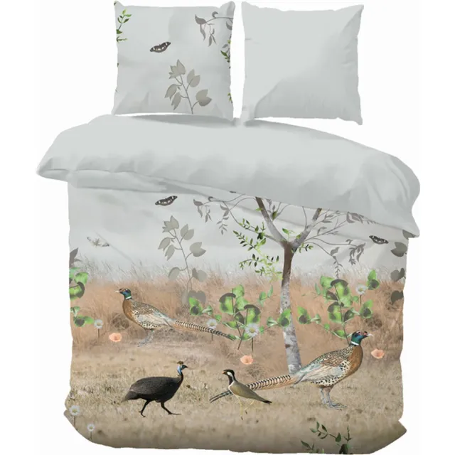 iSleep Dekbedovertrek Jolanda - Eenpersoons - 140x200/220 cm - Fazant