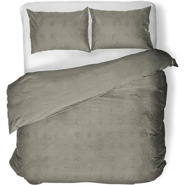 Yellow Adelia - Dekbedovertrek - Eenpersoons - 140x200/220 cm + 1 kussensloop 60x70 cm - Flint Sand