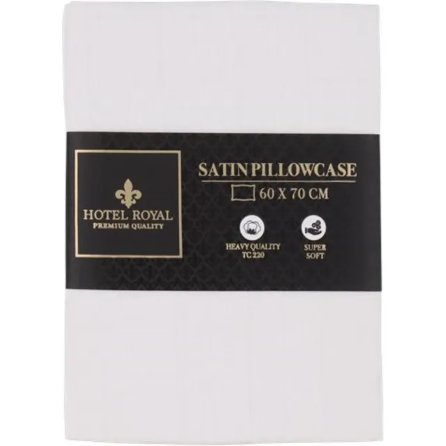 Hotel Royal Zijdezachte kussensloop | Wit | 60x70 cm | Zachte kussensloop | Kussen sloop | Kussen hoes | Satin pillowcase