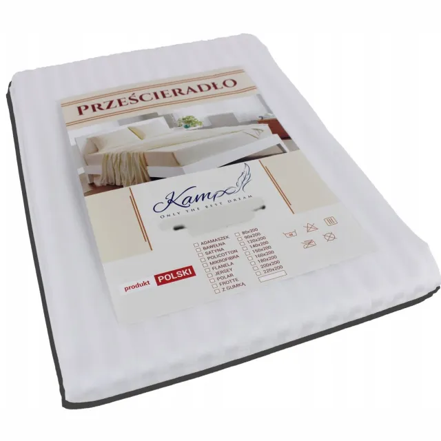 Kam-Pol 100% Katoenen Hoeslaken Adamaszek Streep 120x260cm - Hotelkwaliteit Wit