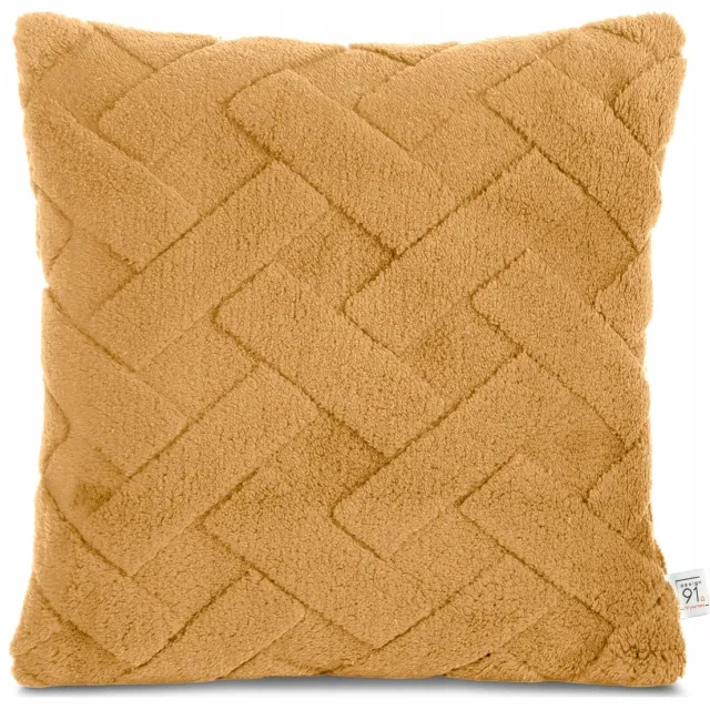 Eurofirany Decoratieve Kussenhoes 45x45cm Honingkleurig - Zacht Polyester