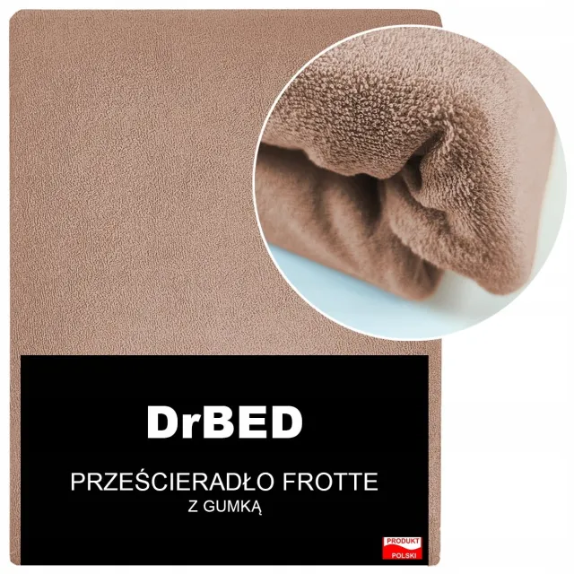 DrBED Frottee Hoeslaken - 90x200 cm - Zacht en Ademend - Made in Poland Piaskowy