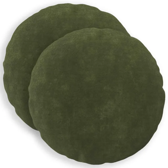 vidaXL Kussensloop 2 st HEERLEN Groen Dia. 60 cm Microfiber Fleece