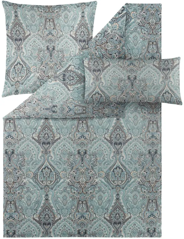 Estella Mariam - Dekbedovertrekset - Mako-katoensatijn - 200 x 220 cm - 5-delig Blauw