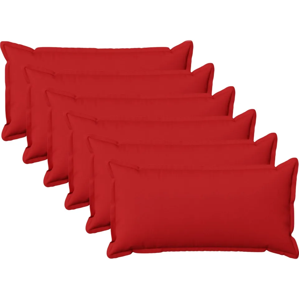 vidaXL Kussensloop 6 st HOUTEN Rood 40 x 70 cm Faux Linnen, foto 3