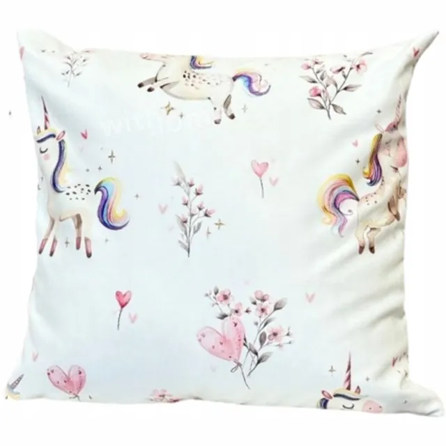 Markizeta Decoratieve kussensloop kinderkamer 40x40 cm, fluweel, met eenhoorns Roze