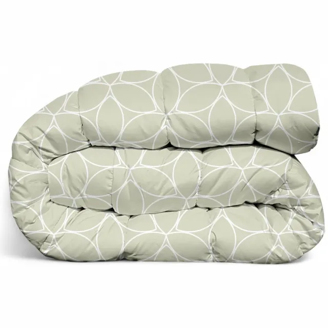 bedlin Premium Dekbed bedrukt - Zonder hoes ( 2 in 1 ) - Tweezijdig - 240 x 220 cm - Chicflower / ChicflowerBlue Beige, Blauw