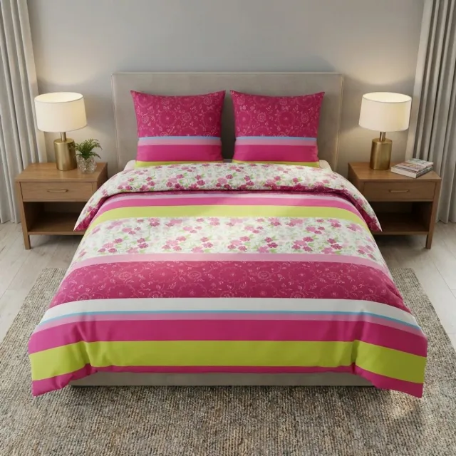 SENZATIONE 100% Katoen Percaline Dekbedovertrek 240x200/220-2x60x70 cm LOUISE ROOD MULTI