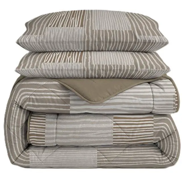 Vellora Strata wasbaar dekbed - Tweepersoons - 200x220 cm - Taupe
