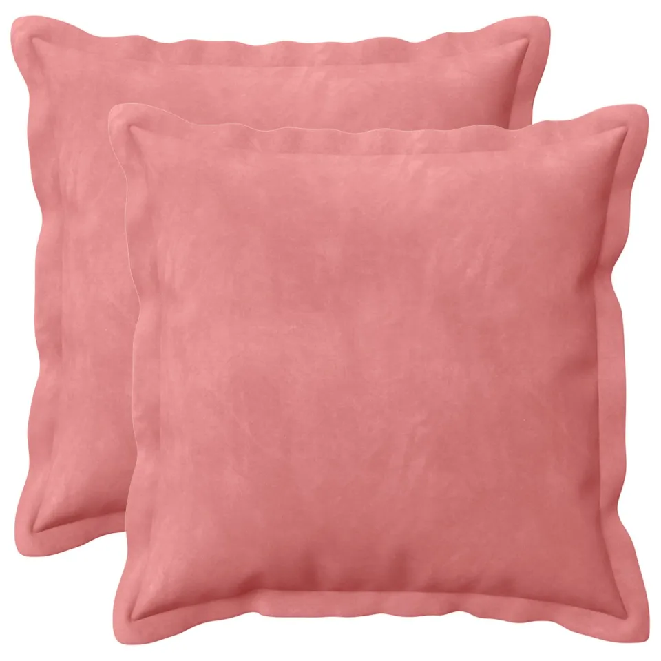 vidaXL Kussensloop 2 st HOUTEN Roze 30 x 30 cm fluweel, foto 3