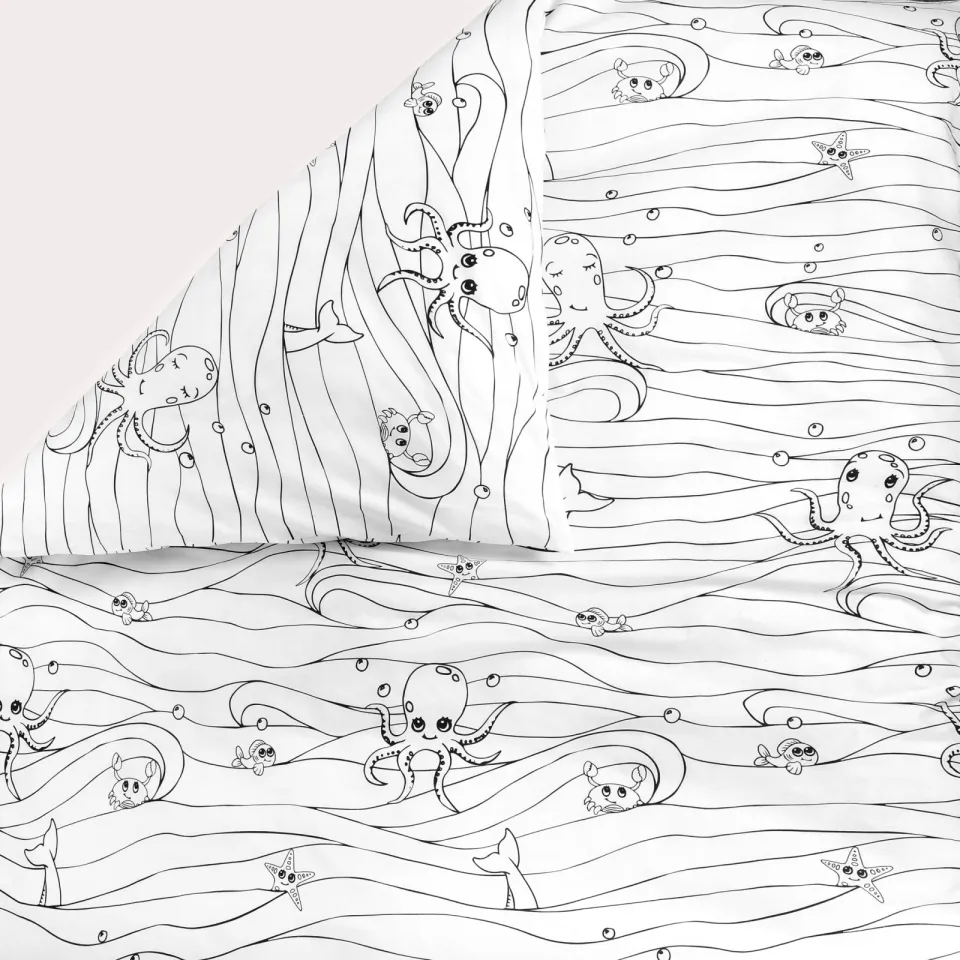 NOUS Kids katoenen dekbedovertrek 1-persoons (140x200 cm) ecru, foto 3