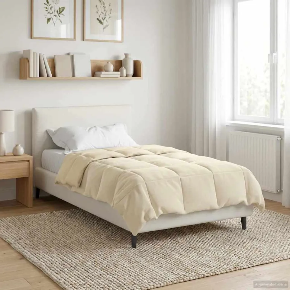 vidaXL Winter Dekbed 135 x 220 cm Winter Microfiber (100% polyester) crème, foto 4