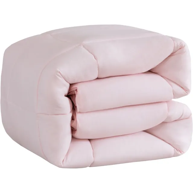 Snoozella ComfyBed 140x200 - Baby Roze - Dekbed zonder overtrek - Wasbaar hoesloos dekbed - 30 nachten proefslapen - All season winterdekbed & zomerdekbed Licht Roze