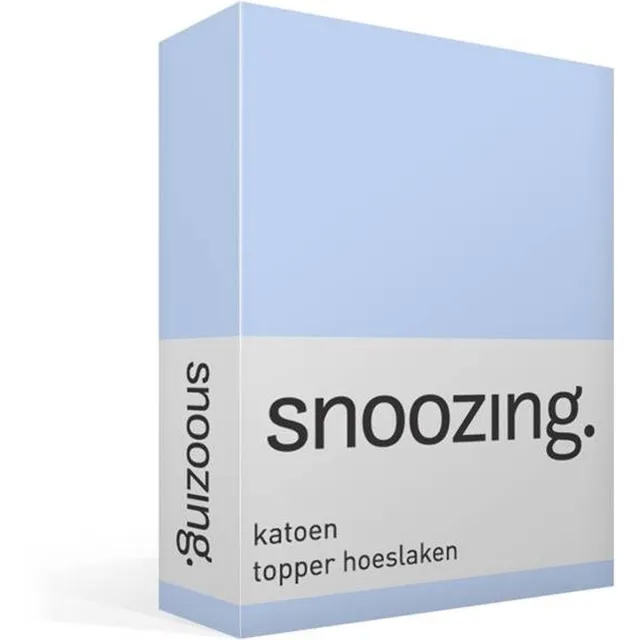 Snoozing Katoen - Topper - Hoeslaken - Eenpersoons - 100x200 cm - Hemel