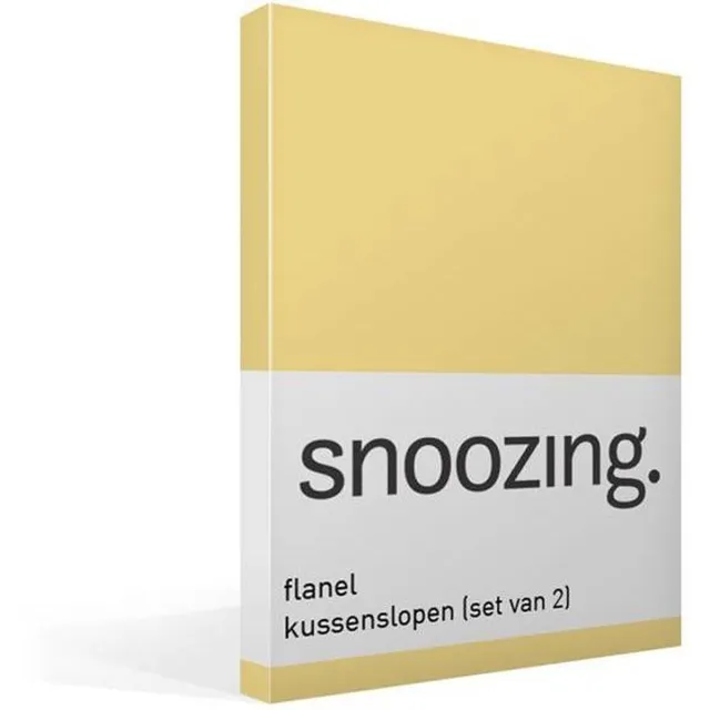 Snoozing Flanel - Kussenslopen - Set van 2 - 50x70 cm - Geel