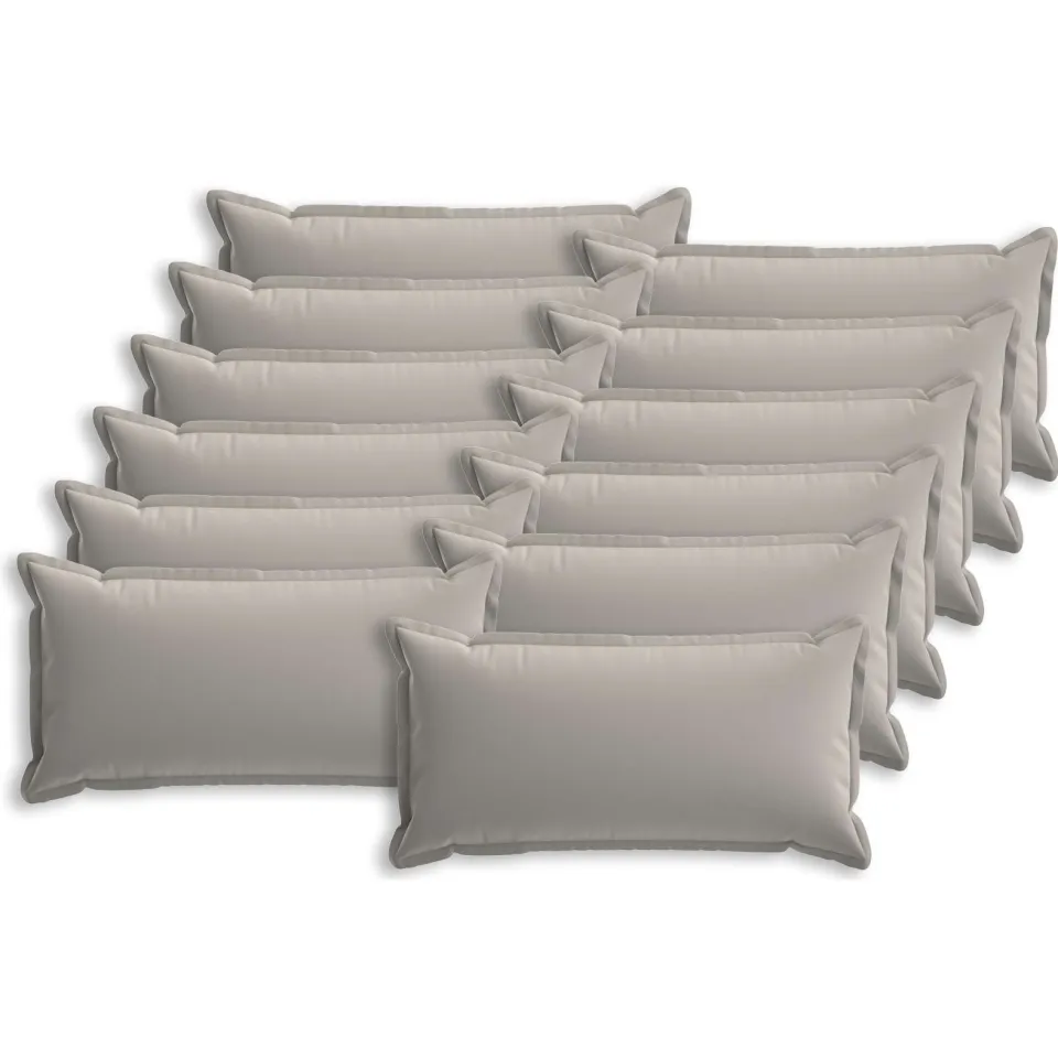 vidaXL Kussensloop 12 st HOUTEN Grijs 40 x 80 cm Polyester, foto 4