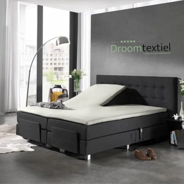 Droomtextiel Splittopper Hoeslaken Jersey Katoen Crème - 180x200cm - Single Split - Hoogwaardige Kwaliteit - 160 grm2