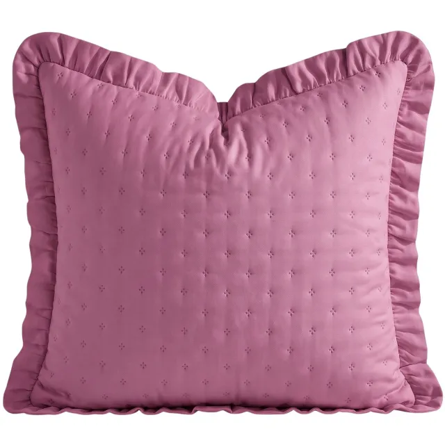 LOZKOHOLICY.PL Decoratieve Kussensloop 45x45cm Gekreukeld met Ruche Roze